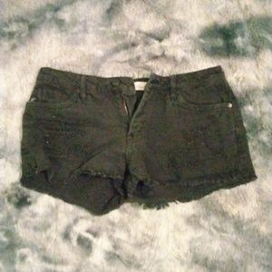 Black jean shorts